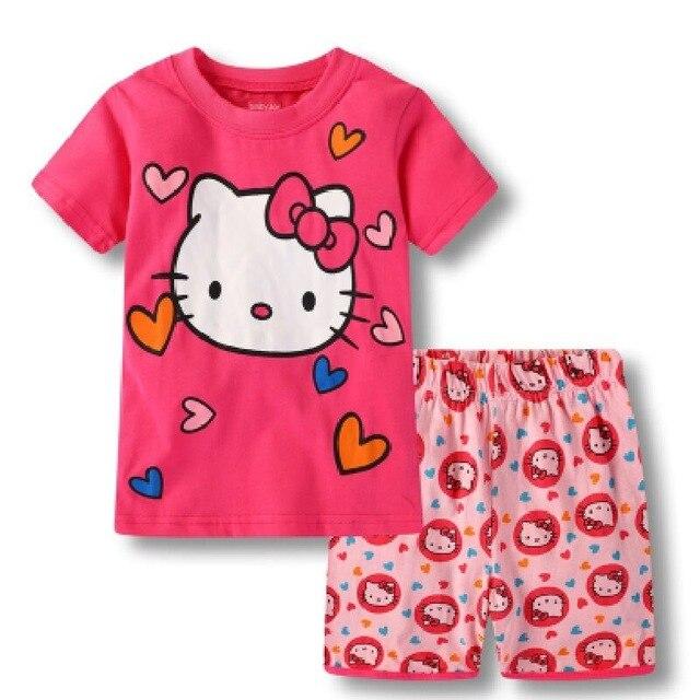 Summer Girls Princess Pajamas Baby Cartoon Clothing Sets Kids Pyjamas Pijamas Boys Girls short Sleeve Sleepwear Night wear