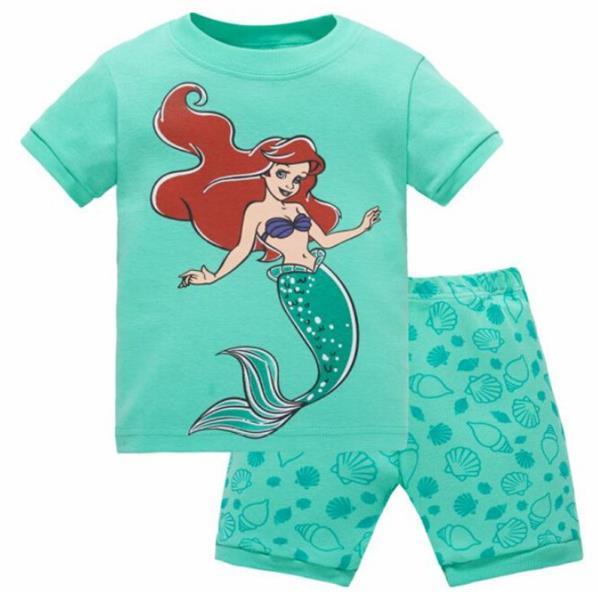 Summer Girls Princess Pajamas Baby Cartoon Clothing Sets Kids Pyjamas Pijamas Boys Girls short Sleeve Sleepwear Night wear