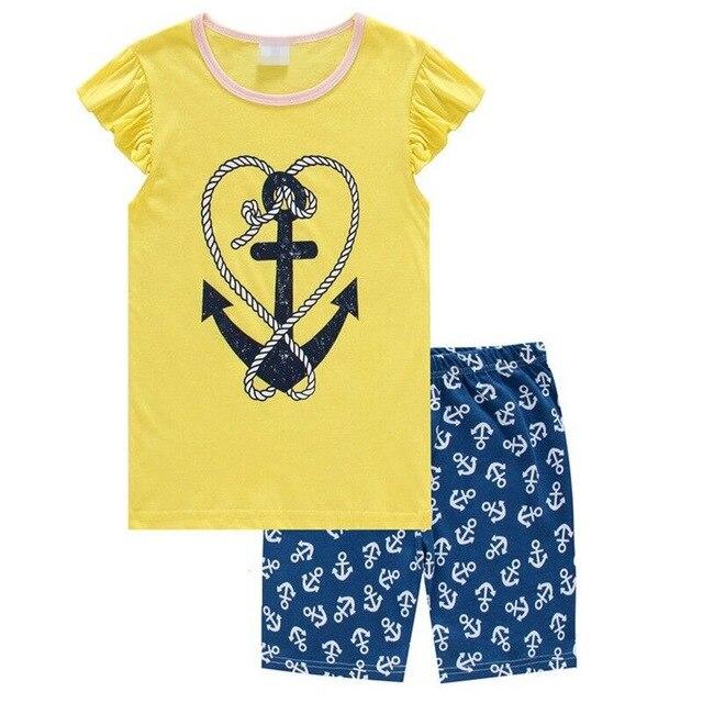 Summer Girls Princess Pajamas Baby Cartoon Clothing Sets Kids Pyjamas Pijamas Boys Girls short Sleeve Sleepwear Night wear