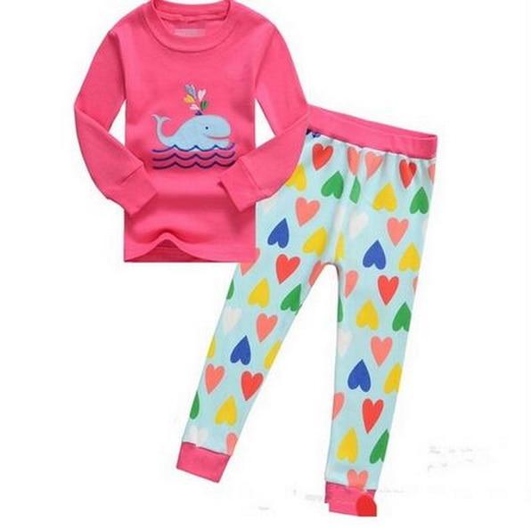 Long Sleeve Pajamas Cotton Cartoon Children Pyjamas Clothing Sets Kids Pijamas Toddler Clothes Suits Baby Girls Sleepwear YW261