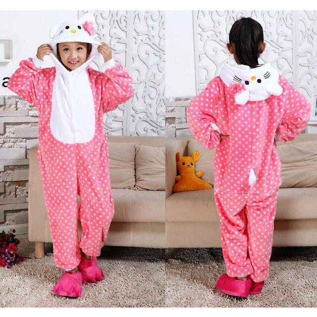 children kigurumi cartoon stitch pijamas kids boys girls sleepwear animal pajamas panda pyjamas for baby blanket pijamas infanti