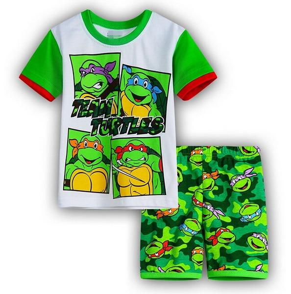 2016 New Arrival Summer Children Cartoon pyjamas Clothing Sets Boys Girls Short Sleeve T-shirt+shorts Suit Baby Kids Pajamas Set