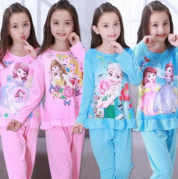 Children Pajamas Kids long Sleeve Cartoon home clothes Girl sleepwear Suit Lovely Child Garment baby Homewear for spring YW352