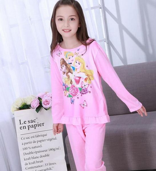 Children Pajamas Kids long Sleeve Cartoon home clothes Girl sleepwear Suit Lovely Child Garment baby Homewear for spring YW352