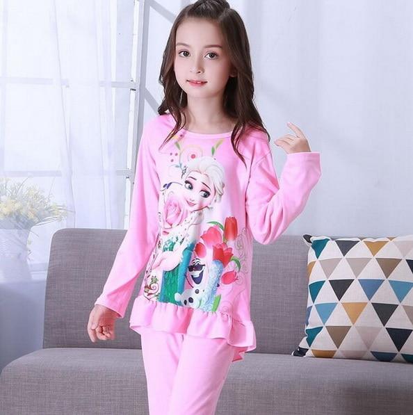 Children Pajamas Kids long Sleeve Cartoon home clothes Girl sleepwear Suit Lovely Child Garment baby Homewear for spring YW352