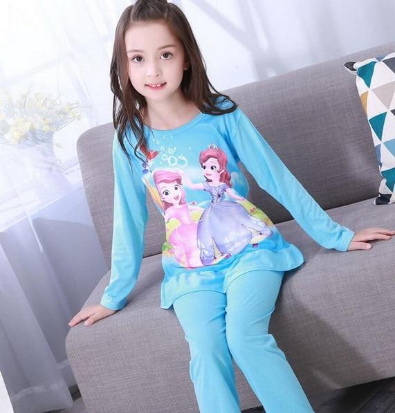 Children Pajamas Kids long Sleeve Cartoon home clothes Girl sleepwear Suit Lovely Child Garment baby Homewear for spring YW352