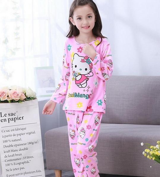 Children Pajamas Kids long Sleeve Cartoon home clothes Girl sleepwear Suit Lovely Child Garment baby Homewear for spring YW352