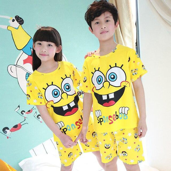 Pajamas children summer short sleeved Sleepwear Girls Lounge wear Kids cute pijamas Homewear Boys soft Pyjama 2019 new style