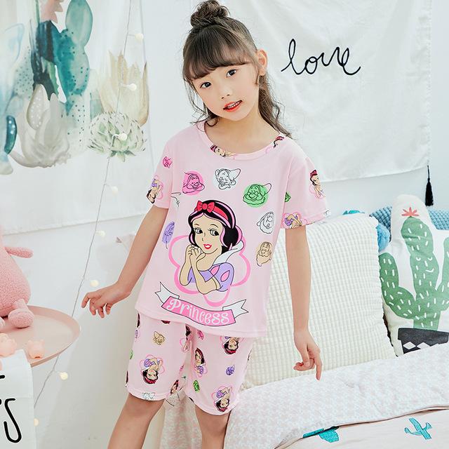 Pajamas children summer short sleeved Sleepwear Girls Lounge wear Kids cute pijamas Homewear Boys soft Pyjama 2019 new style