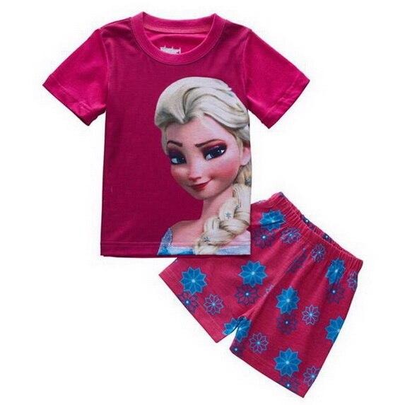 2018 Summer Children Cartoon Pyjamas Clothing Sets Boys Girls Short Sleeve Tops+Pants Suit Baby Kids Pajamas Set for 2-7T D53