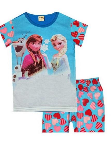 2018 Summer Children Cartoon Pyjamas Clothing Sets Boys Girls Short Sleeve Tops+Pants Suit Baby Kids Pajamas Set for 2-7T D53