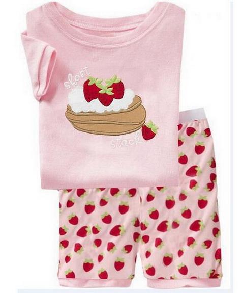 2018 Summer Children Cartoon Pyjamas Clothing Sets Boys Girls Short Sleeve Tops+Pants Suit Baby Kids Pajamas Set for 2-7T D53