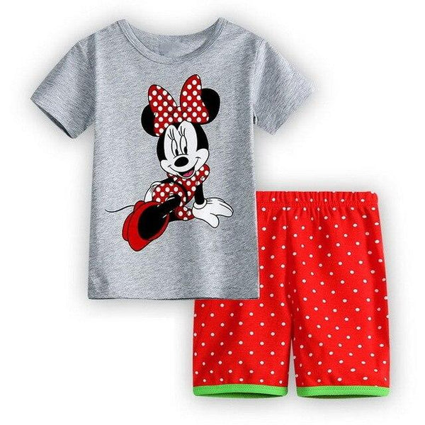 A%A-604 2PCS Kids Baby Pajamas Set Toddler Kid Boy Girls Minnie Mickey Pijamas Long Sleeve Pyjamas set Tops Long Pants Sleepwea