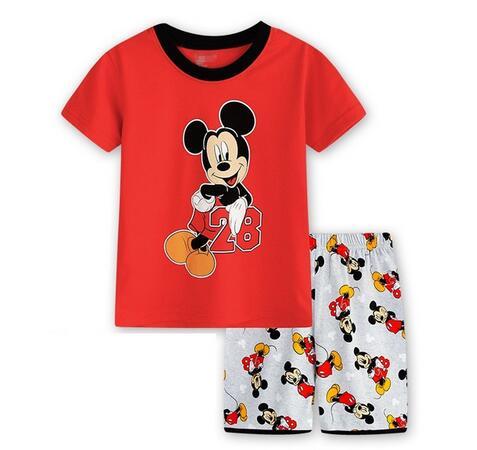 A%A-604 2PCS Kids Baby Pajamas Set Toddler Kid Boy Girls Minnie Mickey Pijamas Long Sleeve Pyjamas set Tops Long Pants Sleepwea