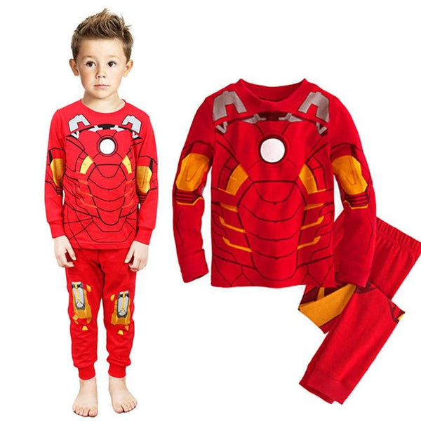 Kids Boy Sleepwear Clothes Set Hulk Spiderman Ironman Thor Winter Pyjamas Avengers Sleepwear Child Pijamas Chidren Pajamas 2-10