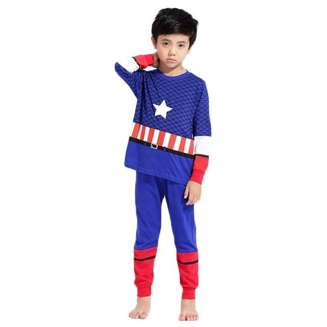 Kids Boy Sleepwear Clothes Set Hulk Spiderman Ironman Thor Winter Pyjamas Avengers Sleepwear Child Pijamas Chidren Pajamas 2-10