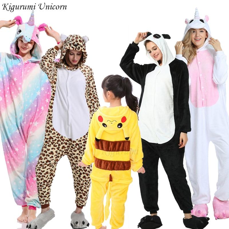 Kigurumi Unicorn Pajamas For Boys Girls Women Men  Pajamas Sets Onesie Adults Animal Panda Stitch Sleepwear Cosplay Pyjamas Kids