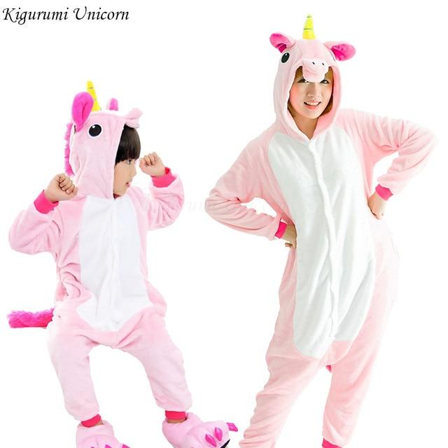 Kigurumi Unicorn Pajamas For Boys Girls Women Men  Pajamas Sets Onesie Adults Animal Panda Stitch Sleepwear Cosplay Pyjamas Kids