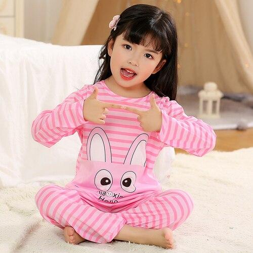 Cartoon Children Long Sleeve Pajamas Boy Girl Spring Summer Sleepwear Baby Nightwear Suit Child Clothes Kids Lovely Pyjamas Set