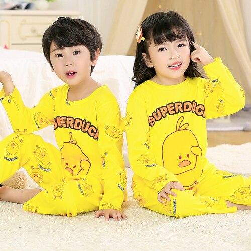 Cartoon Children Long Sleeve Pajamas Boy Girl Spring Summer Sleepwear Baby Nightwear Suit Child Clothes Kids Lovely Pyjamas Set