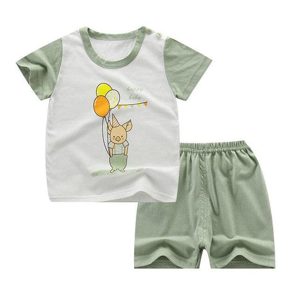 2019 Summer Kids Baby Pajamas Baby Girls Short Sleeved Cartoon Pyjamas Set Children's Cotton Sleepwear Clothing Sets Baby Boys