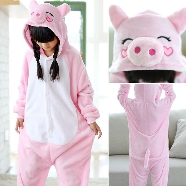 Kigurumi Unicorn Pajamas set Kids Winter Warm Onesies Cosplay Children Pyjamas Boys Girls Flannel Pijamas Set Animal Sleepwear