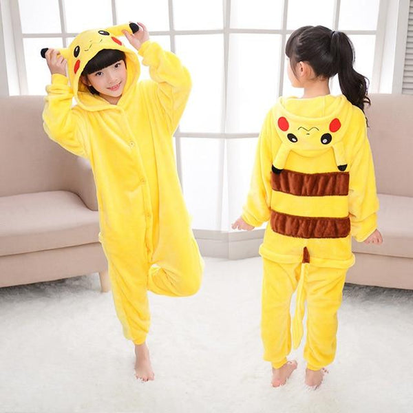 Kigurumi Unicorn Pajamas set Kids Winter Warm Onesies Cosplay Children Pyjamas Boys Girls Flannel Pijamas Set Animal Sleepwear