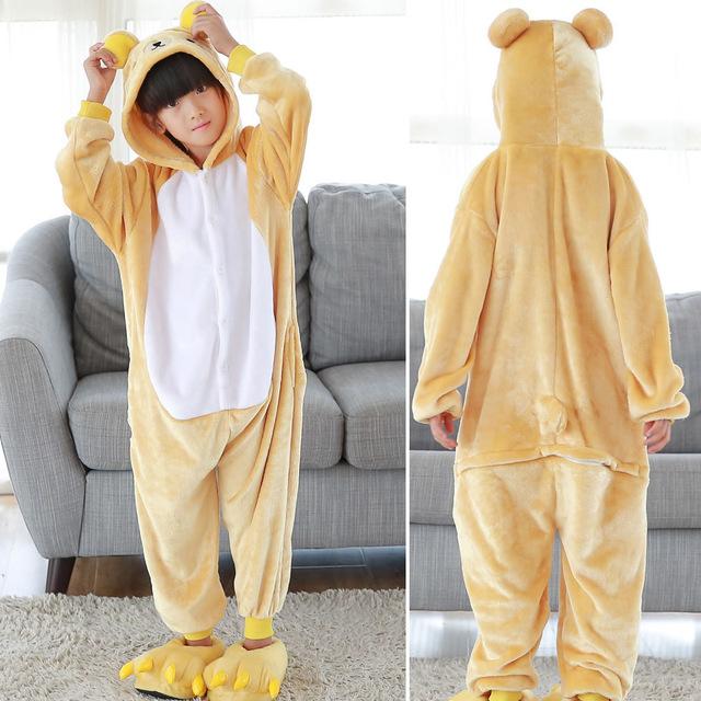 Kigurumi Unicorn Pajamas set Kids Winter Warm Onesies Cosplay Children Pyjamas Boys Girls Flannel Pijamas Set Animal Sleepwear