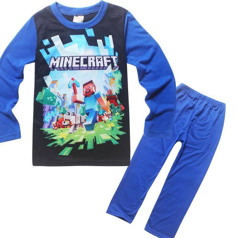 Minecraft Pajamas for Girls kids Boys Children Clothing Set 2018New Youth Pyjama Cartoon Pijamas Unicorn Sleepwear baby Clothes