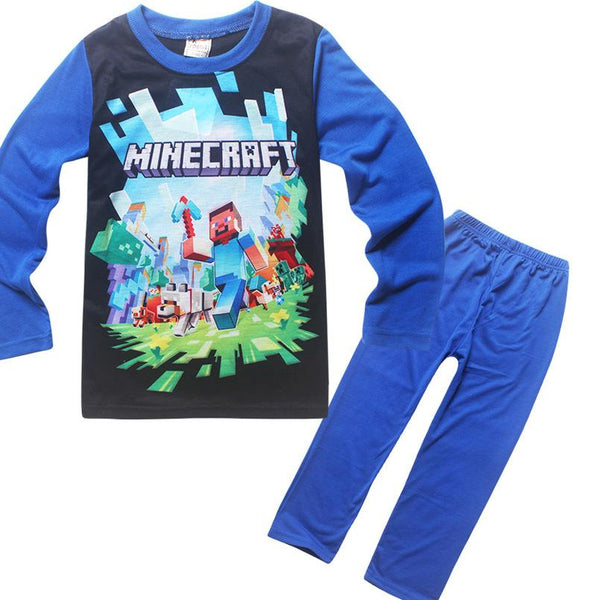 Minecraft Pajamas for Girls kids Boys Children Clothing Set 2018New Youth Pyjama Cartoon Pijamas Unicorn Sleepwear baby Clothes