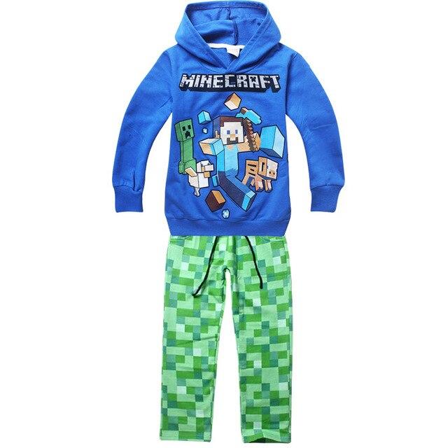 Minecraft Pajamas for Girls kids Boys Children Clothing Set 2018New Youth Pyjama Cartoon Pijamas Unicorn Sleepwear baby Clothes