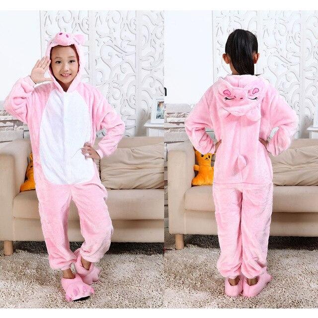 animal polka dots KT cat pajamas baby girls pink pajamas cartoon pokeman stitch pijamas children kigurumi kids sleeper