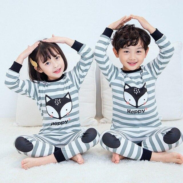 2-13T Children's Cartoon Pajamas Set Cotton Sleepwear For Kids Winter Boys Girls Pyjamas Baby Clothes Cute Pijamas Home Clothing