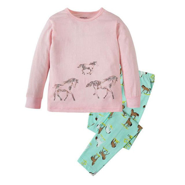 Children Clothes Baby 2pc Long Sleeve Cotton Pajamas Sets Kids Sleepwear Girls Christmas Pajamas Princess Clothes Boys Pyjamas