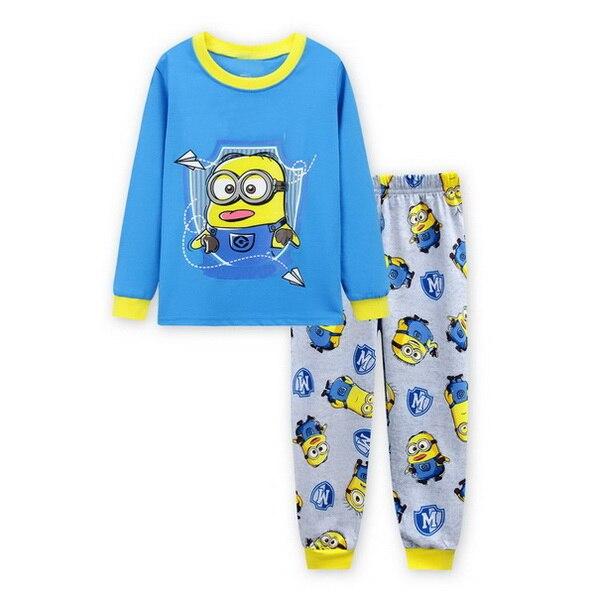 Drop Shipping Boys Girl Sleepwear Suits Cotton Long Children Clothes Sets T-Shirts Pants 2-Pieces Sets Kid Pyjamas 2-7Year YW252