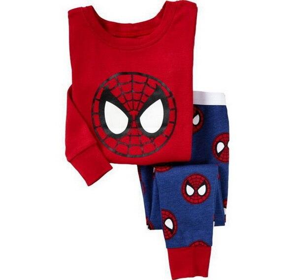 Drop Shipping boys girls pijamas cotton children pyjamas sleepwear baby kids pajama set spider man toddler boy clothes set YW281