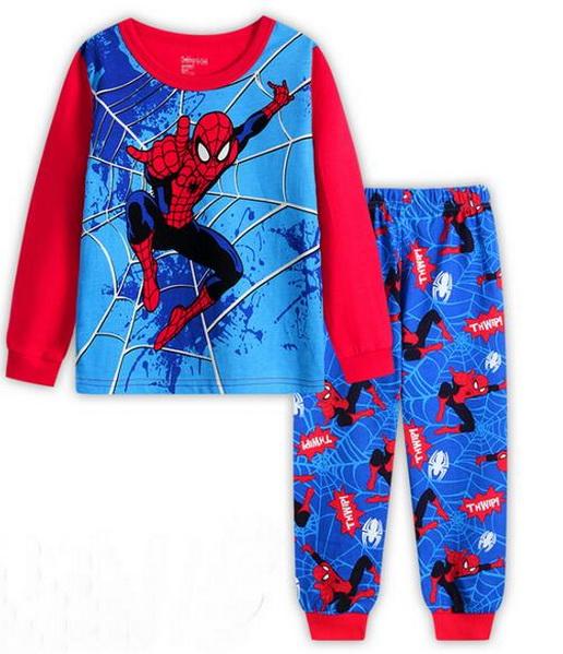 Drop Shipping boys girls pijamas cotton children pyjamas sleepwear baby kids pajama set spider man toddler boy clothes set YW281
