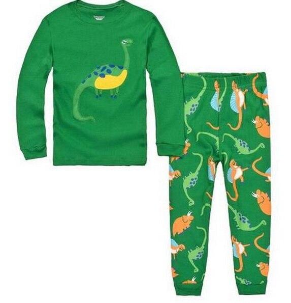 Drop Shipping Boys Girl Sleepwear Suits Cotton Long Children Clothes Sets T-Shirts Pants 2-Pieces Sets Kid Pyjamas 2-7Year YW252