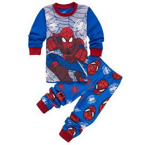 Drop Shipping boys girls pijamas cotton children pyjamas sleepwear baby kids pajama set spider man toddler boy clothes set YW281