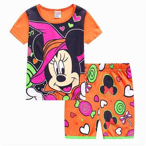 2019 Kids Summer Pajamas Clothing Children Underwear Cartoon Letter T-shirts+Shorts Boys Girls Sleepwear Baby Pyjamas Sets G76