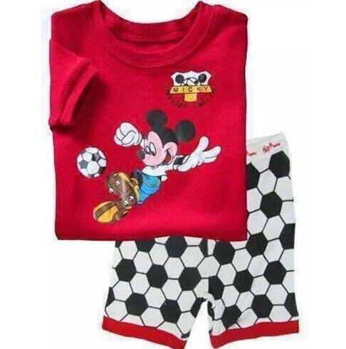 2019 Kids Summer Pajamas Clothing Children Underwear Cartoon Letter T-shirts+Shorts Boys Girls Sleepwear Baby Pyjamas Sets G76