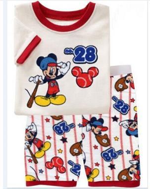 2019 Kids Summer Pajamas Clothing Children Underwear Cartoon Letter T-shirts+Shorts Boys Girls Sleepwear Baby Pyjamas Sets G76