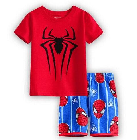 2019 Kids Summer Pajamas Clothing Children Underwear Cartoon Letter T-shirts+Shorts Boys Girls Sleepwear Baby Pyjamas Sets G76