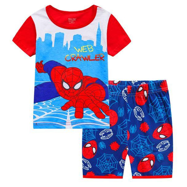 2019 Kids Summer Pajamas Clothing Children Underwear Cartoon Letter T-shirts+Shorts Boys Girls Sleepwear Baby Pyjamas Sets G76