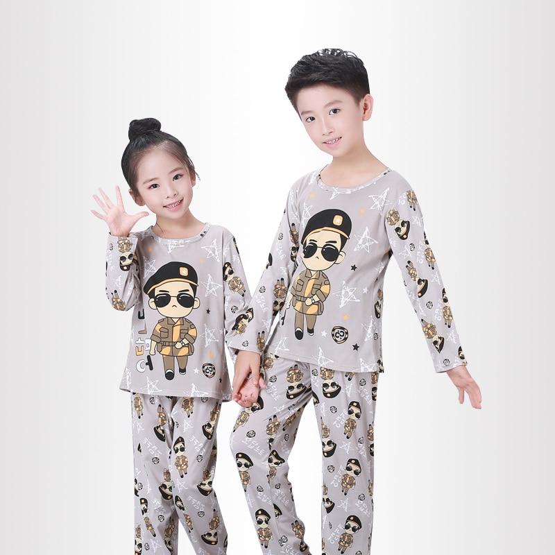 Cartoon Children long Sleeve Pajamas Boy Girl autumn sleepwear Baby nighty Suit Child bedgown Clothes kids lovely pyjamas suit