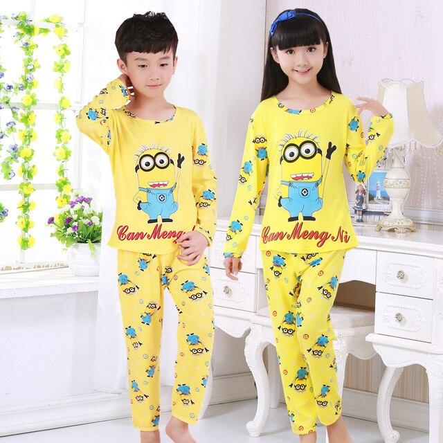 Cartoon Children long Sleeve Pajamas Boy Girl autumn sleepwear Baby nighty Suit Child bedgown Clothes kids lovely pyjamas suit