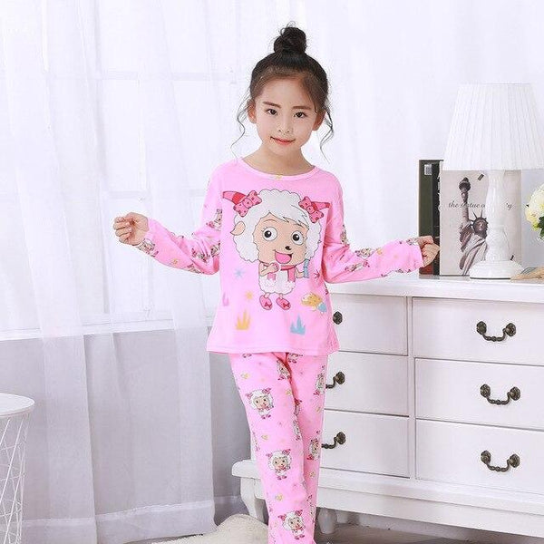 Cartoon Children long Sleeve Pajamas Boy Girl autumn sleepwear Baby nighty Suit Child bedgown Clothes kids lovely pyjamas suit