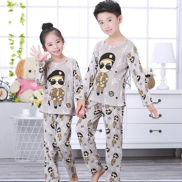 Cartoon Children long Sleeve Pajamas Boy Girl autumn sleepwear Baby nighty Suit Child bedgown Clothes kids lovely pyjamas suit