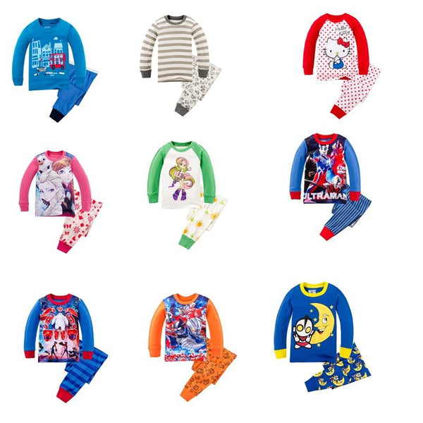 Baby Girls Summer Long Sleeve Cotton Pajamas Sets Kids Pijamas Infantil Baby Nightgowns Sleepwear roupas infantis menina