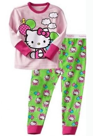 Baby Girls Summer Long Sleeve Cotton Pajamas Sets Kids Pijamas Infantil Baby Nightgowns Sleepwear roupas infantis menina